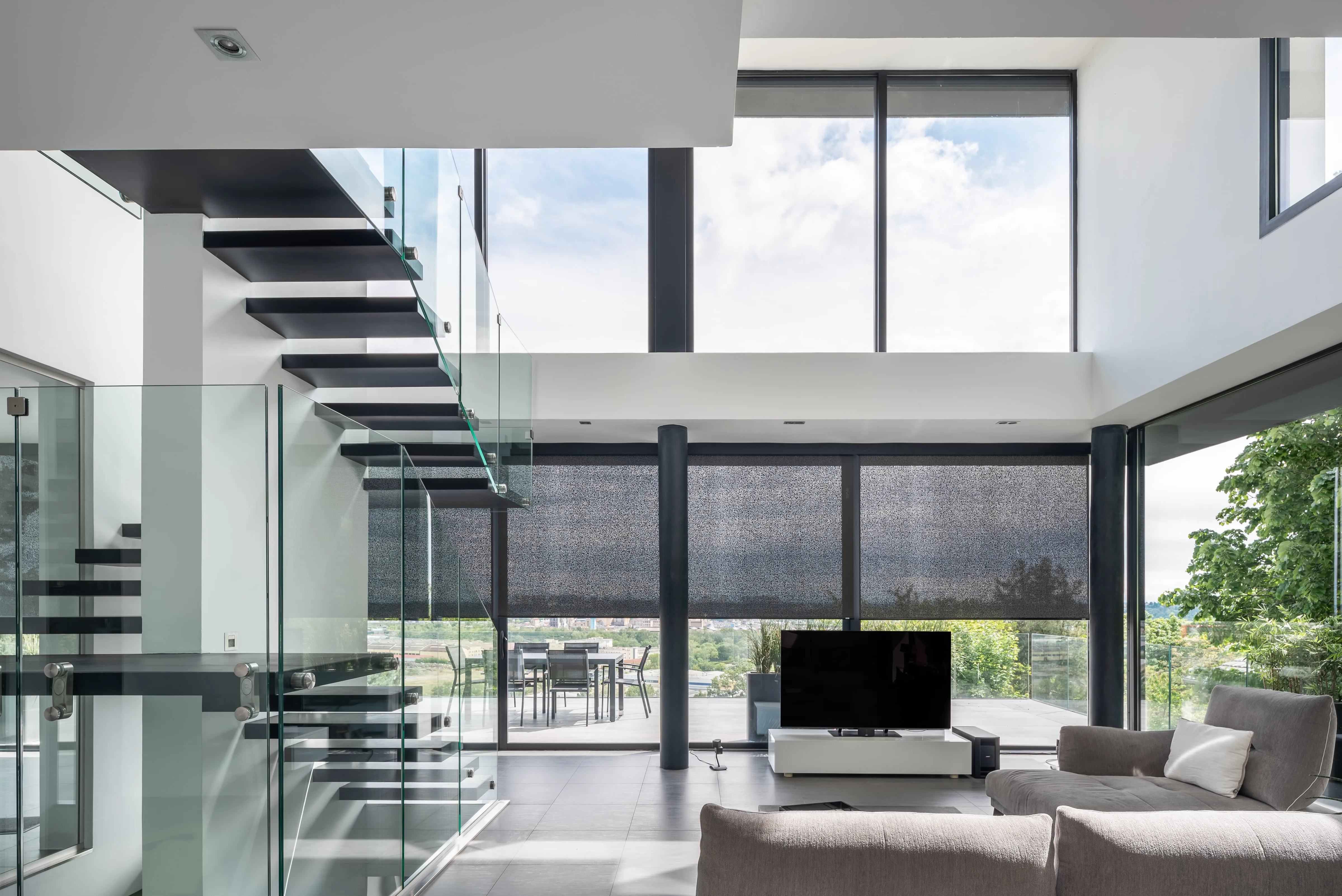 store anti-chaleur intérieur pour grande baie vitrée